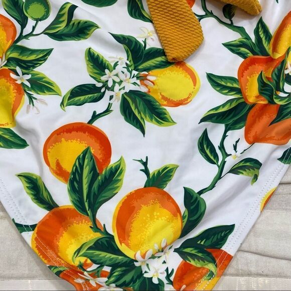 New With Tags Molybell Cut Out Fruit Print One Piece Swim Suit Size Medium - Picture 11 of 13